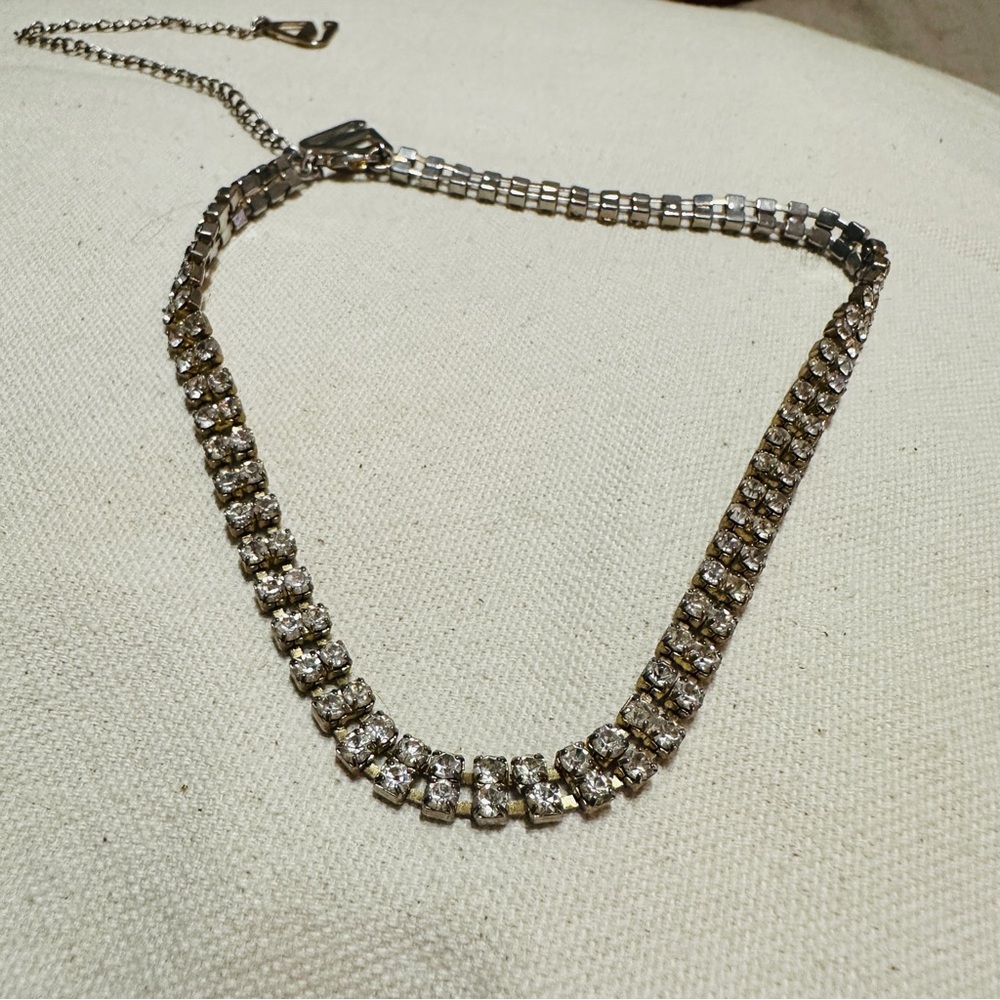 Gold Faux Diamond Chocker Necklace